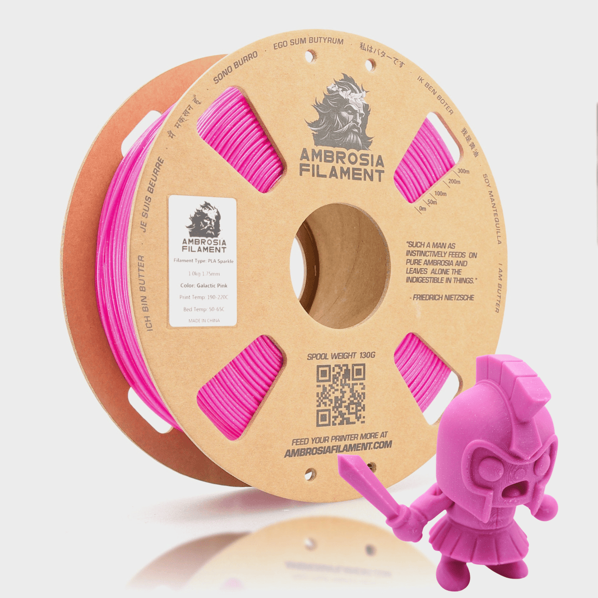 AMBROSIA Galactic (Sparkle) PLA Filament of the Gods - 1KG Bambu AMS Friendly Cardboard Spools Premium 3D Printing Filament - West3D 3D Printing Supplies - AMBROSIA FILAMENT