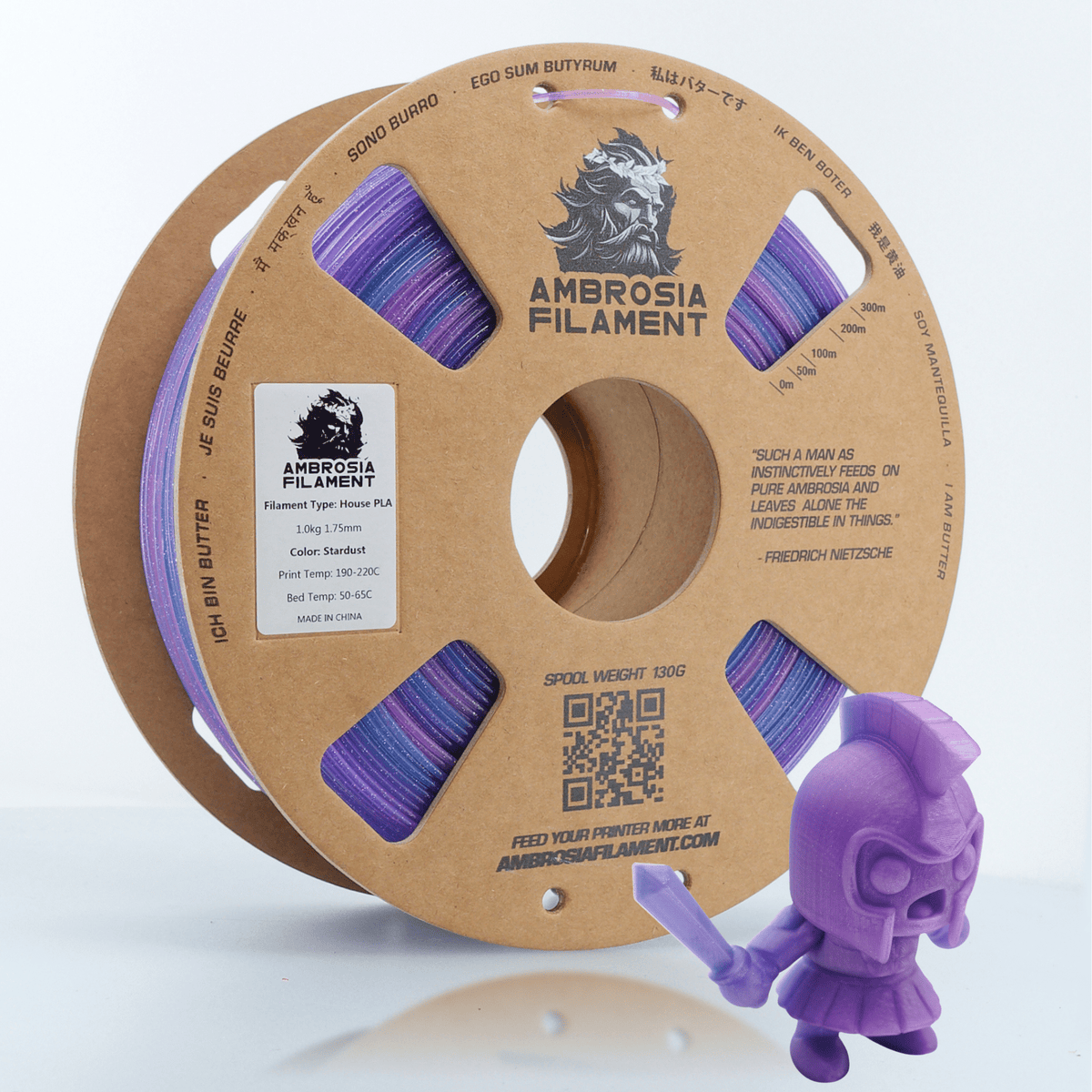 AMBROSIA Galactic (Sparkle) PLA Filament of the Gods - 1KG Bambu AMS Friendly Cardboard Spools Premium 3D Printing Filament - West3D 3D Printing Supplies - AMBROSIA FILAMENT