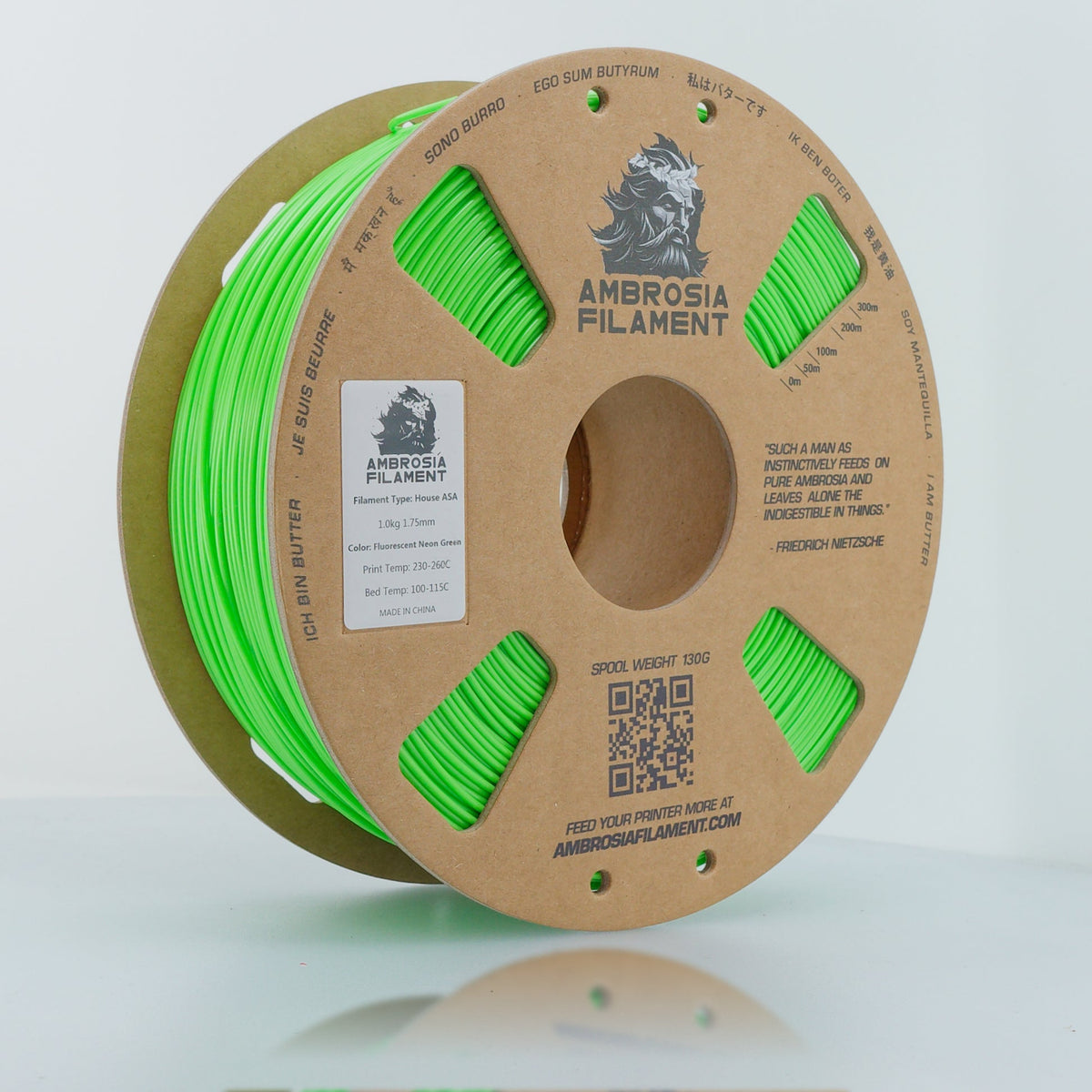 AMBROSIA ASA Filament of the Gods - 1KG Bambu AMS Friendly Cardboard Spools Premium 3D Printing Filament House ASA - West3D 3D Printing Supplies - AMBROSIA FILAMENT