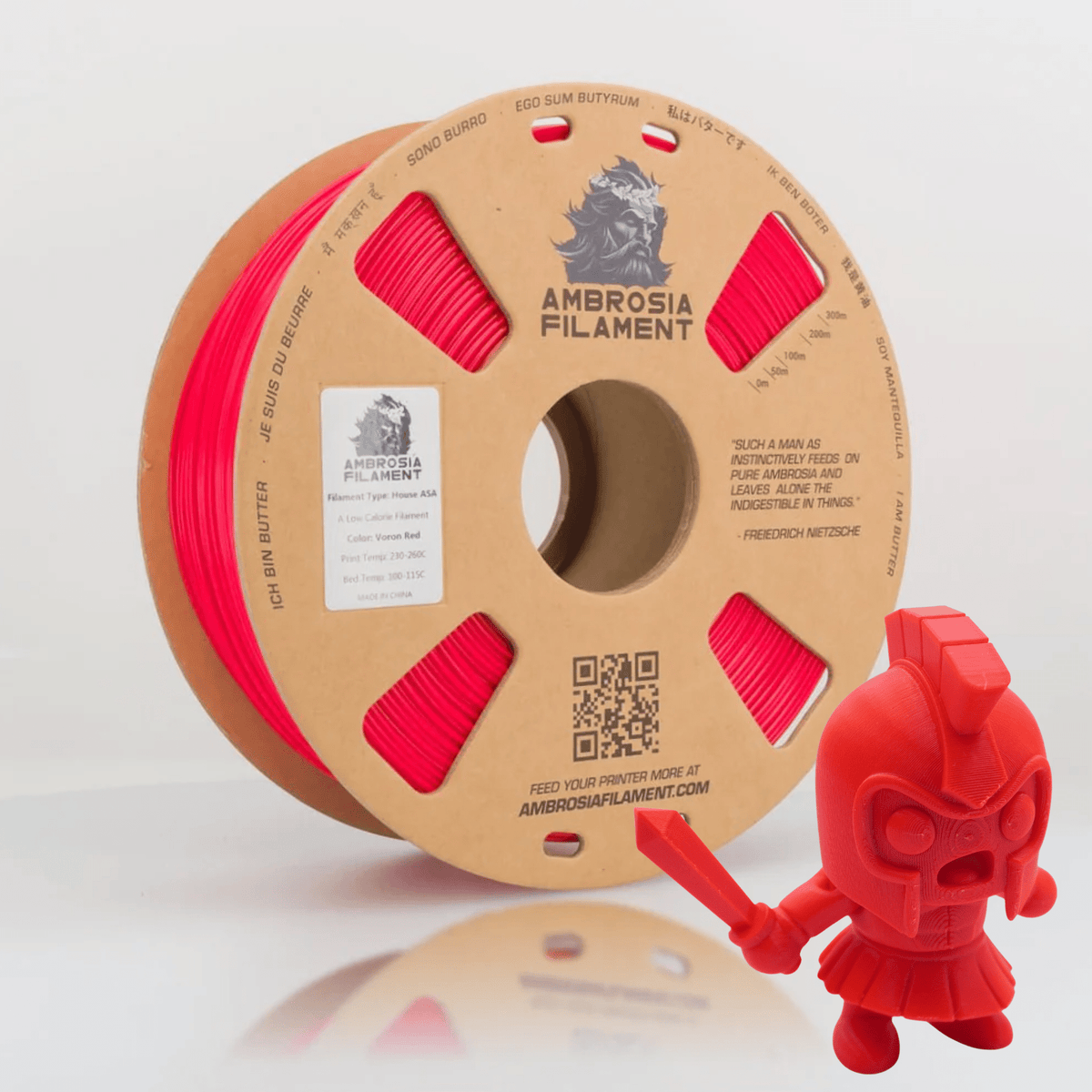 AMBROSIA ASA Filament of the Gods - 1KG Bambu AMS Friendly Cardboard Spools Premium 3D Printing Filament House ASA - West3D 3D Printing Supplies - AMBROSIA FILAMENT