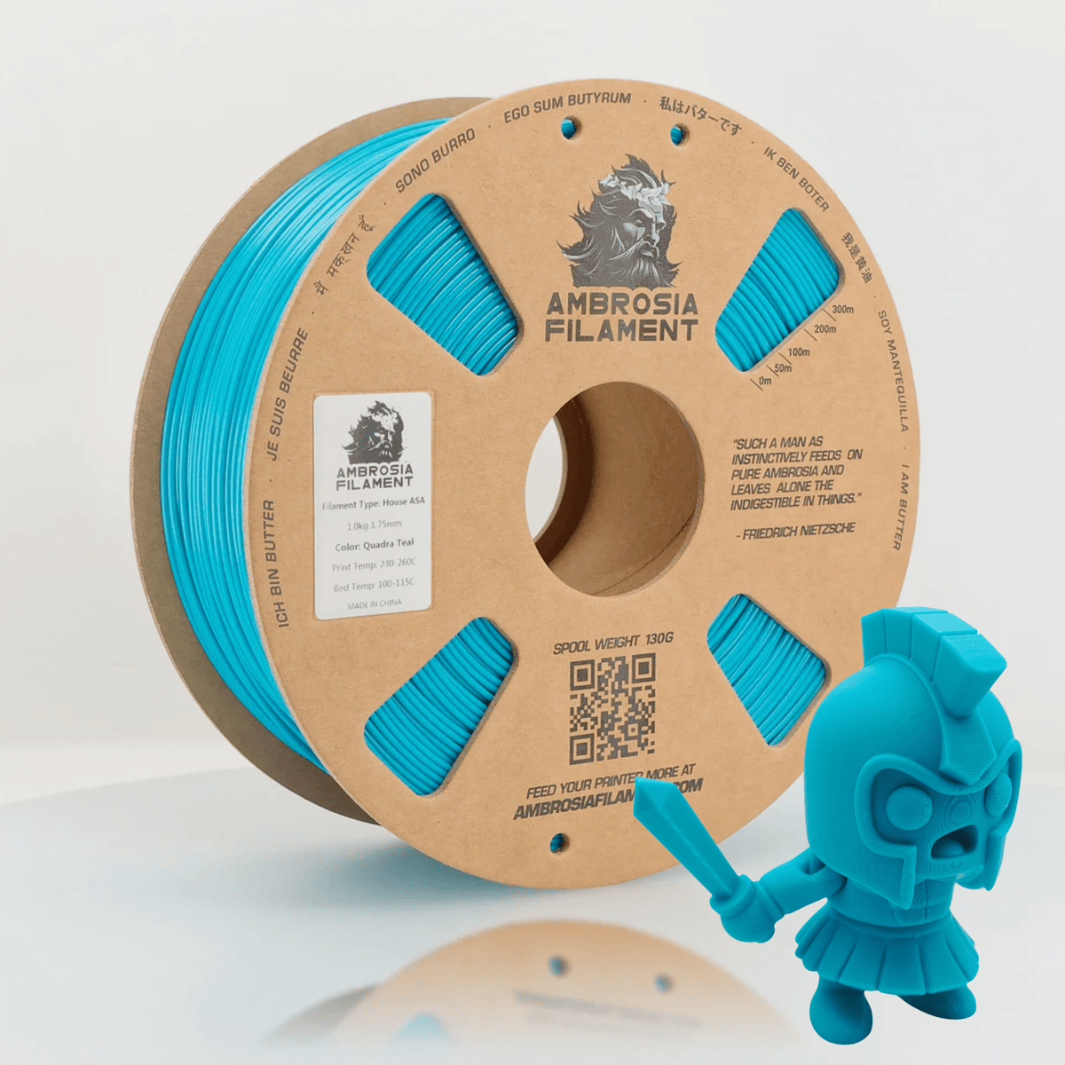 AMBROSIA ASA Filament of the Gods - 1KG Bambu AMS Friendly Cardboard Spools Premium 3D Printing Filament House ASA - West3D 3D Printing Supplies - AMBROSIA FILAMENT