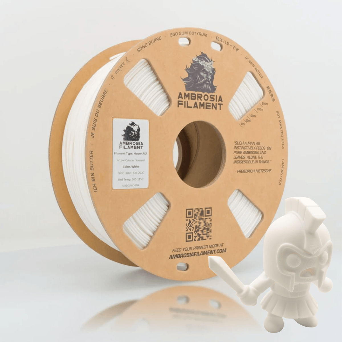 AMBROSIA ASA Filament of the Gods - 1KG Bambu AMS Friendly Cardboard Spools Premium 3D Printing Filament House ASA - West3D 3D Printing Supplies - AMBROSIA FILAMENT