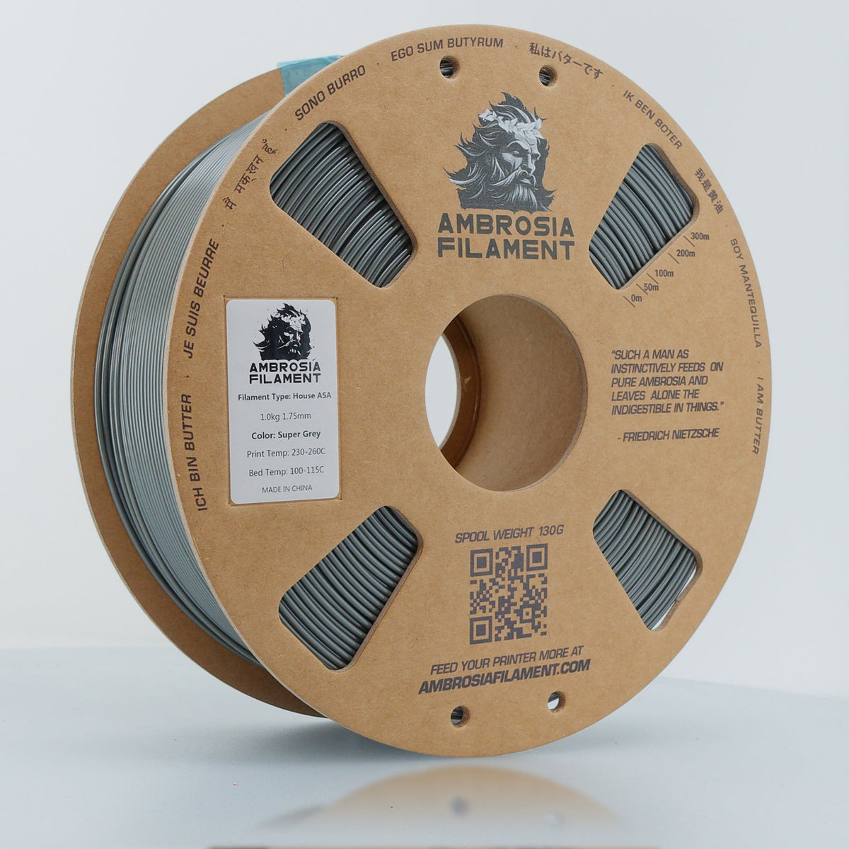 AMBROSIA ASA Filament of the Gods - 1KG Bambu AMS Friendly Cardboard Spools Premium 3D Printing Filament House ASA - West3D 3D Printing Supplies - AMBROSIA FILAMENT