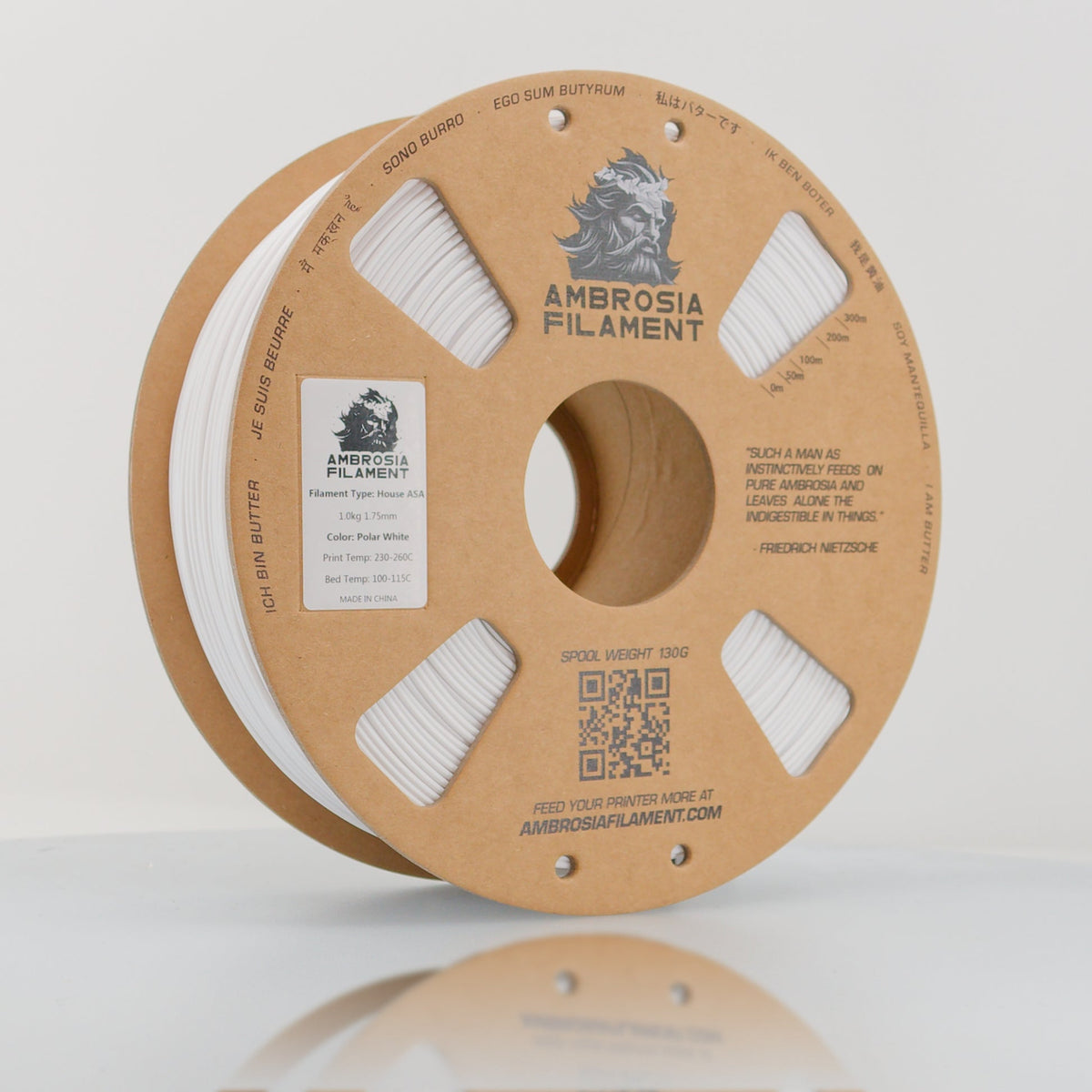 AMBROSIA ASA Filament of the Gods - 1KG Bambu AMS Friendly Cardboard Spools Premium 3D Printing Filament House ASA - West3D 3D Printing Supplies - AMBROSIA FILAMENT