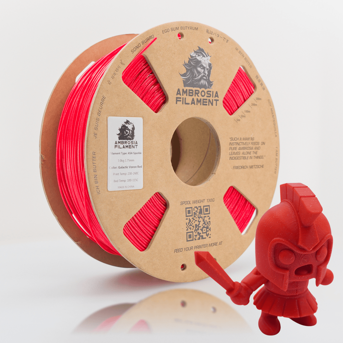 AMBROSIA ASA Galactic Filament of the Gods (Glitter / Sparkle) - 1KG Bambu AMS Friendly Cardboard Spools Premium 3D Printing Filament - West3D 3D Printing Supplies - AMBROSIA FILAMENT