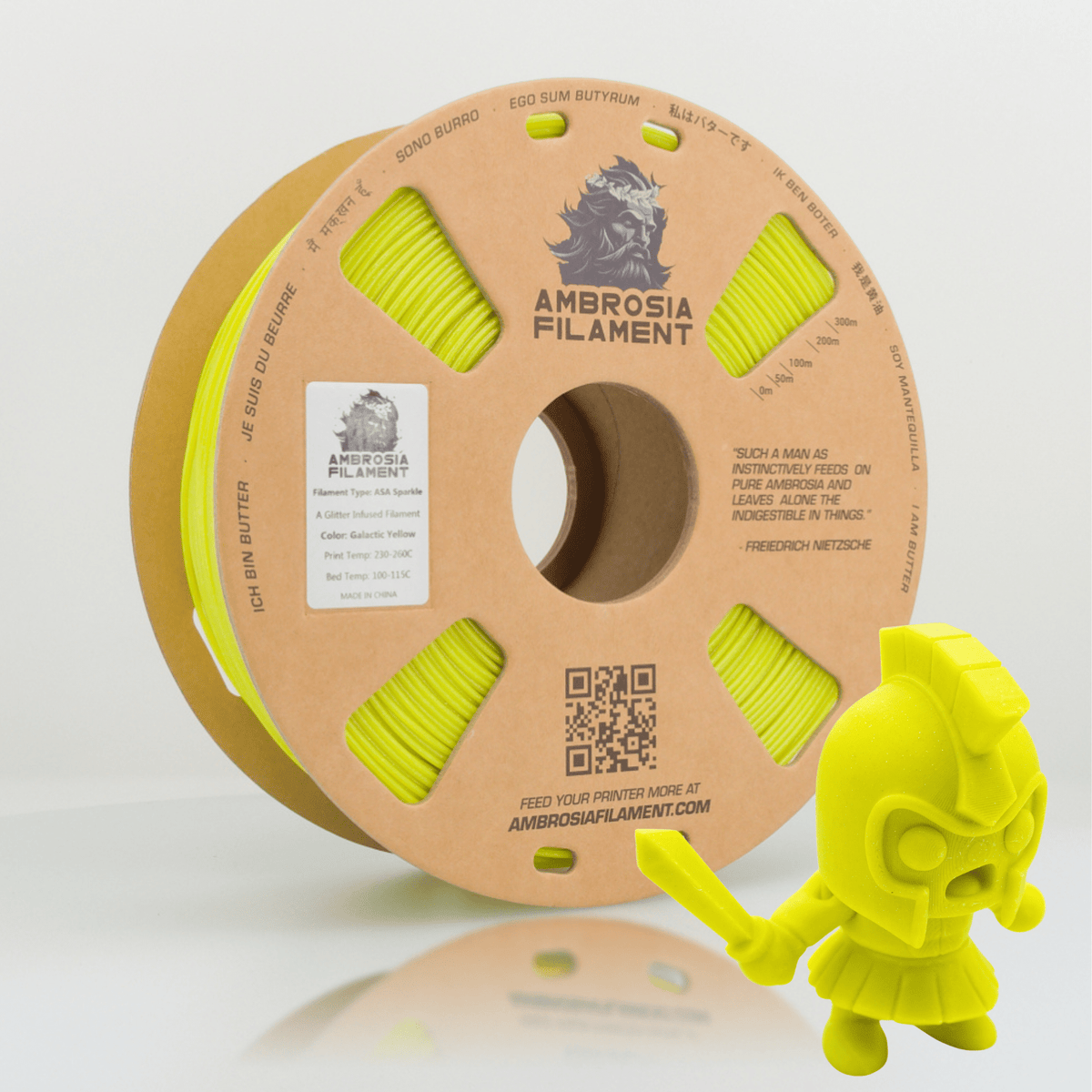 AMBROSIA ASA Galactic Filament of the Gods (Glitter / Sparkle) - 1KG Bambu AMS Friendly Cardboard Spools Premium 3D Printing Filament - West3D 3D Printing Supplies - AMBROSIA FILAMENT