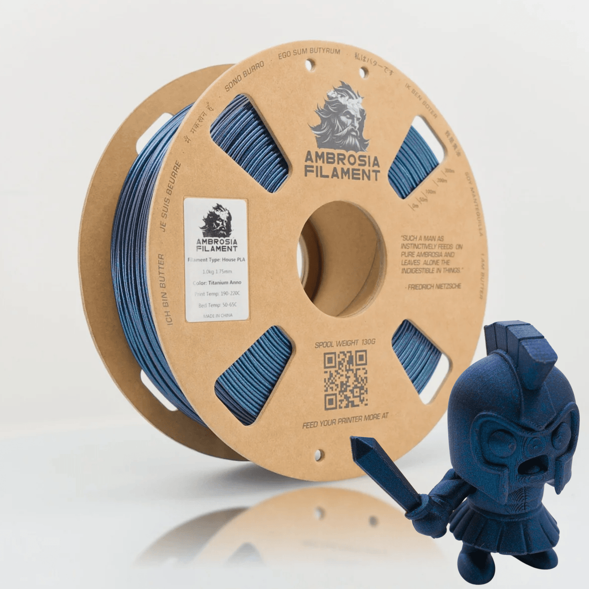 AMBROSIA Dolos Color Shifting PLA Filament of the Gods - 1KG Bambu AMS Friendly Cardboard Spools Premium 3D Printing Filament - West3D 3D Printing Supplies - AMBROSIA FILAMENT