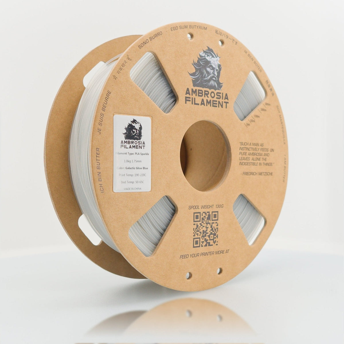 AMBROSIA Galactic (Sparkle) PLA Filament of the Gods - 1KG Bambu AMS Friendly Cardboard Spools Premium 3D Printing Filament - West3D 3D Printing Supplies - AMBROSIA FILAMENT