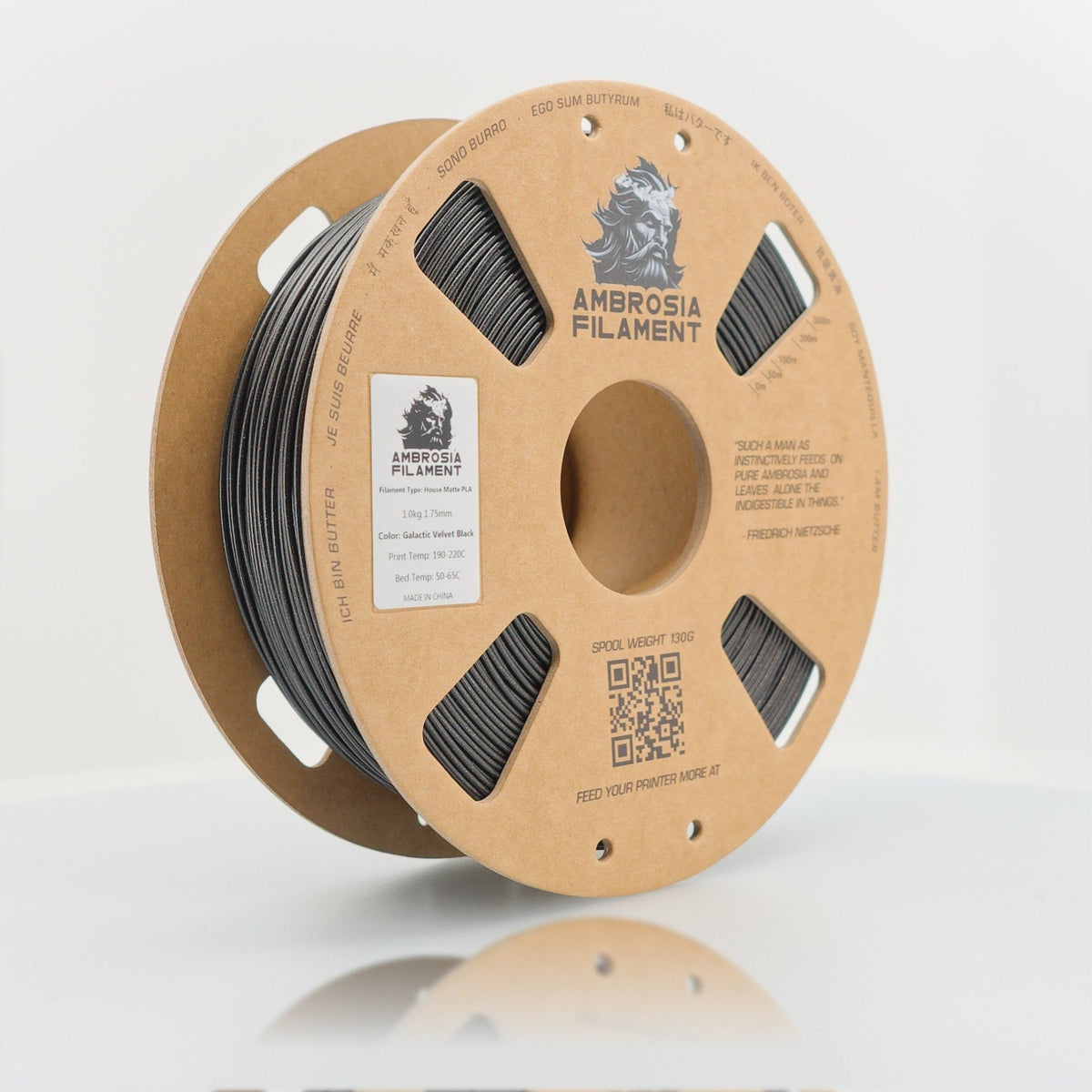 AMBROSIA Galactic (Sparkle) PLA Filament of the Gods - 1KG Bambu AMS Friendly Cardboard Spools Premium 3D Printing Filament - West3D 3D Printing Supplies - AMBROSIA FILAMENT