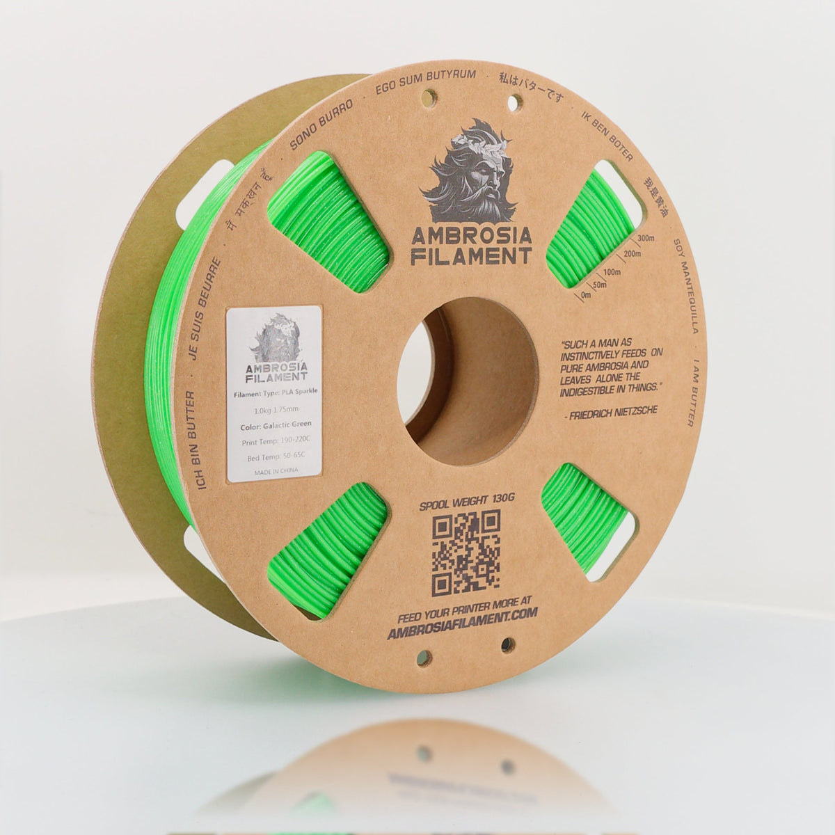 AMBROSIA Galactic (Sparkle) PLA Filament of the Gods - 1KG Bambu AMS Friendly Cardboard Spools Premium 3D Printing Filament - West3D 3D Printing Supplies - AMBROSIA FILAMENT