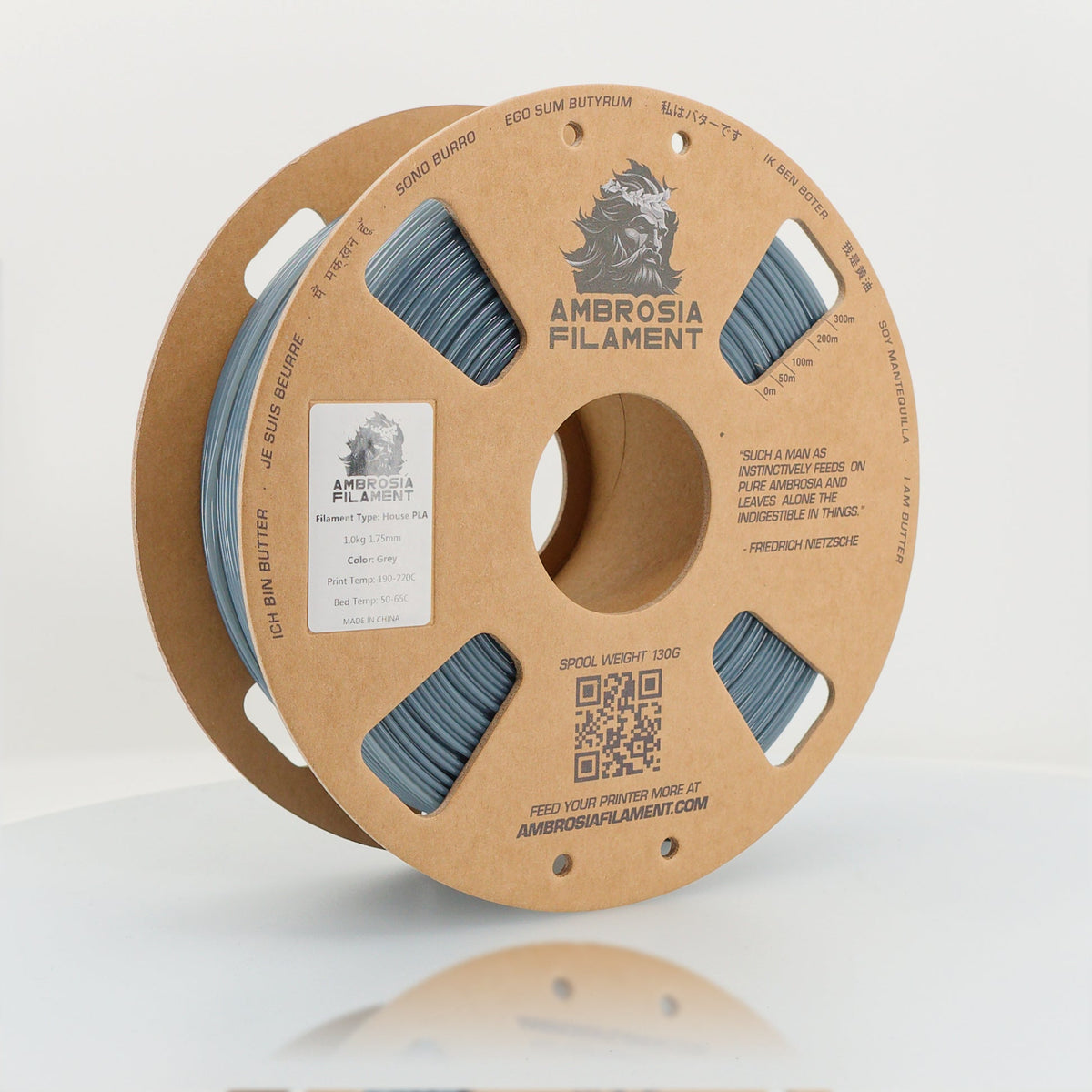 AMBROSIA PLA Filament of the Gods - 1KG Bambu AMS Friendly Cardboard Spools Premium 3D Printing Filament - West3D 3D Printing Supplies - AMBROSIA FILAMENT