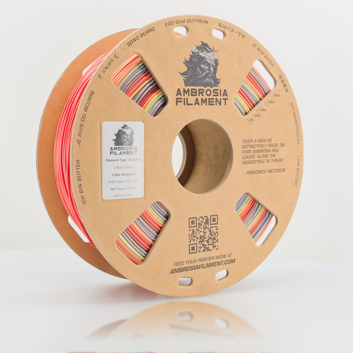 AMBROSIA PLA Filament of the Gods - 1KG Bambu AMS Friendly Cardboard Spools Premium 3D Printing Filament - West3D 3D Printing Supplies - AMBROSIA FILAMENT