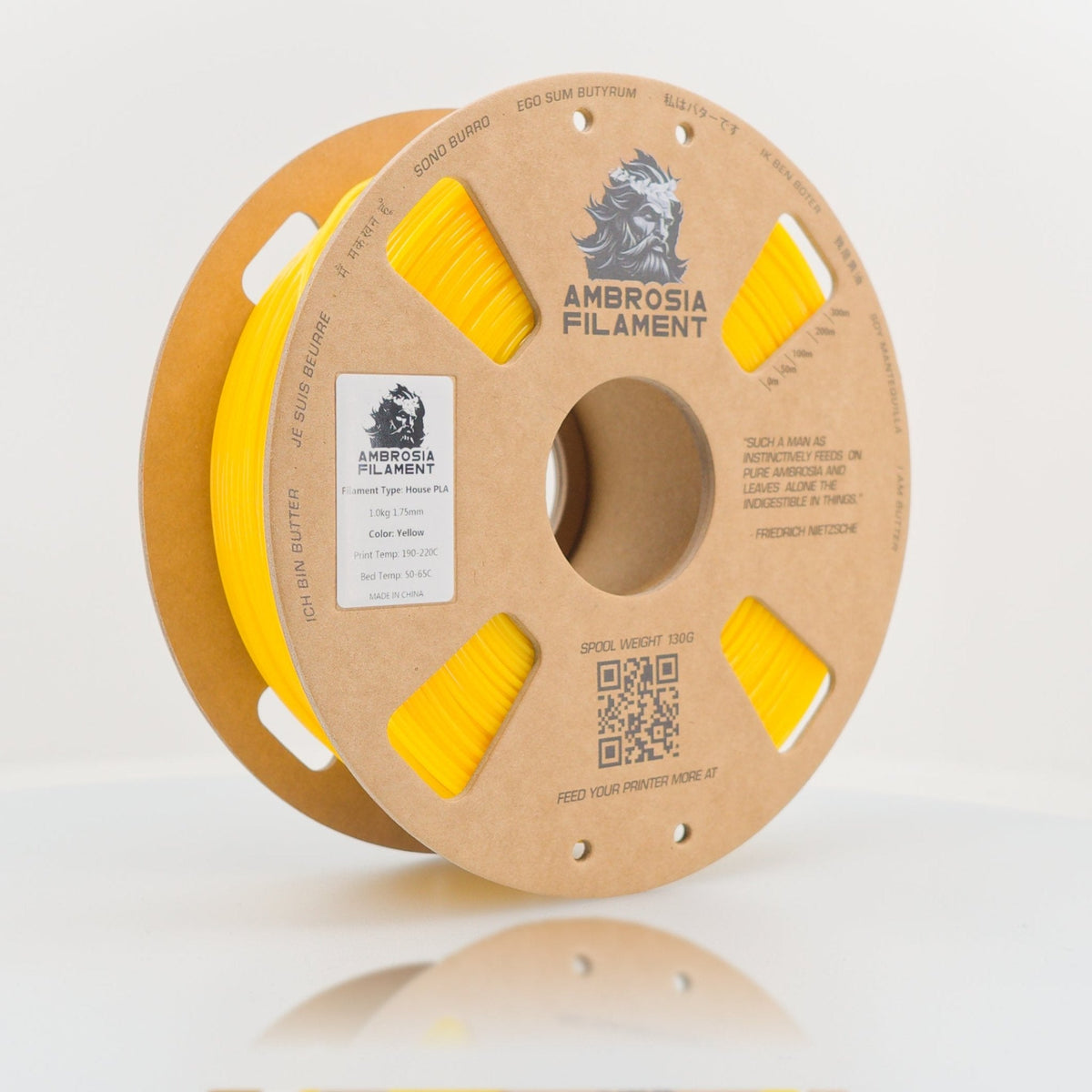 AMBROSIA PLA Filament of the Gods - 1KG Bambu AMS Friendly Cardboard Spools Premium 3D Printing Filament - West3D 3D Printing Supplies - AMBROSIA FILAMENT