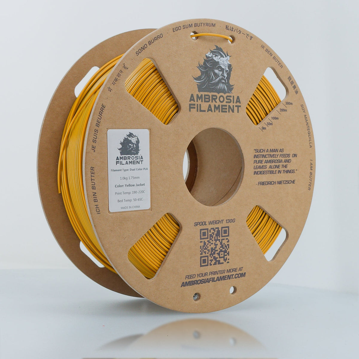 AMBROSIA PLA Filament of the Gods - 1KG Bambu AMS Friendly Cardboard Spools Premium 3D Printing Filament - West3D 3D Printing Supplies - AMBROSIA FILAMENT