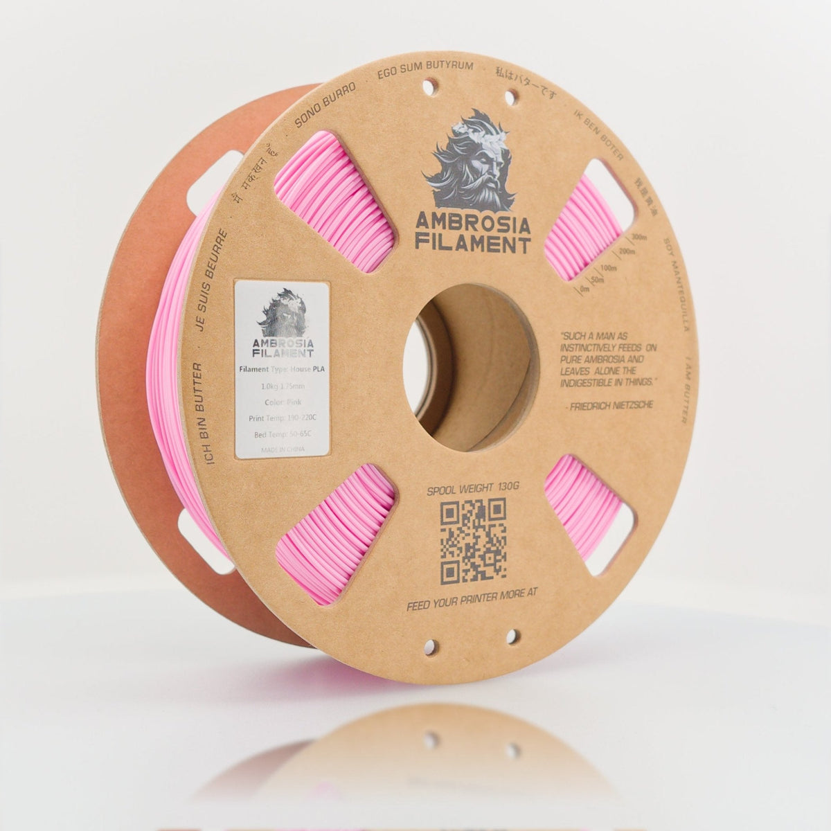 AMBROSIA PLA Filament of the Gods - 1KG Bambu AMS Friendly Cardboard Spools Premium 3D Printing Filament - West3D 3D Printing Supplies - AMBROSIA FILAMENT