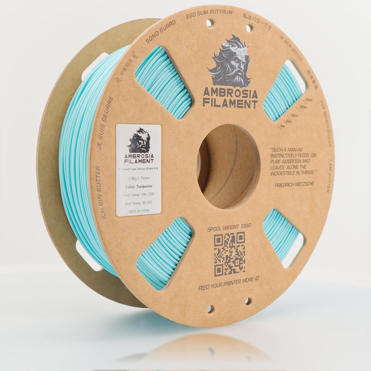 AMBROSIA PLA Filament of the Gods - 1KG Bambu AMS Friendly Cardboard Spools Premium 3D Printing Filament - West3D 3D Printing Supplies - AMBROSIA FILAMENT