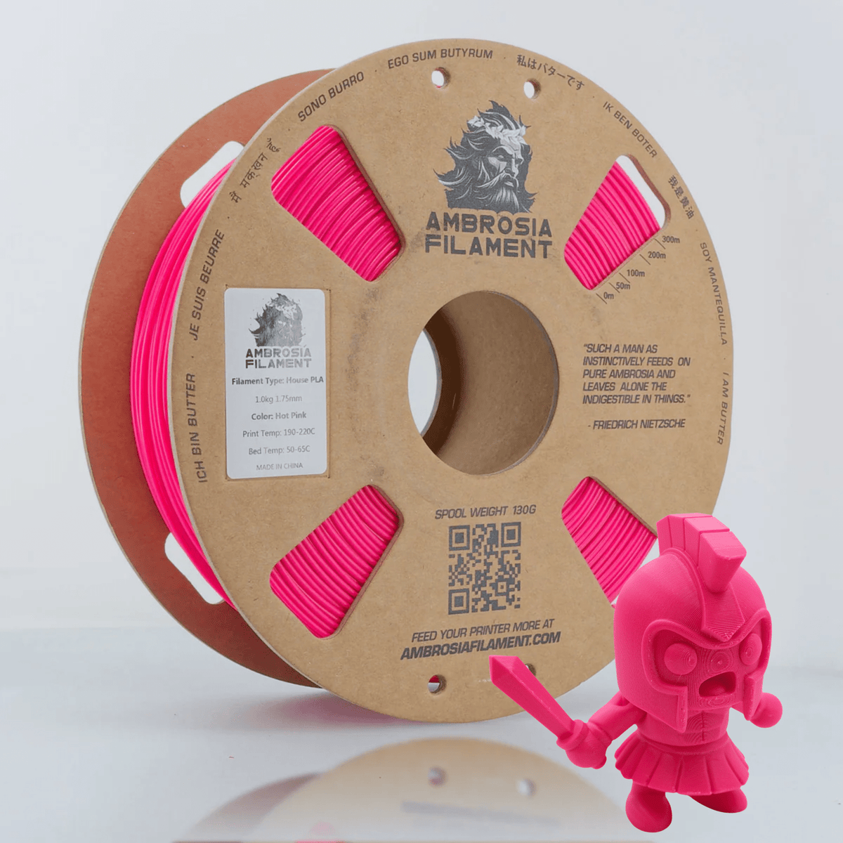 AMBROSIA PLA Filament of the Gods - 1KG Bambu AMS Friendly Cardboard Spools Premium 3D Printing Filament - West3D 3D Printing Supplies - AMBROSIA FILAMENT