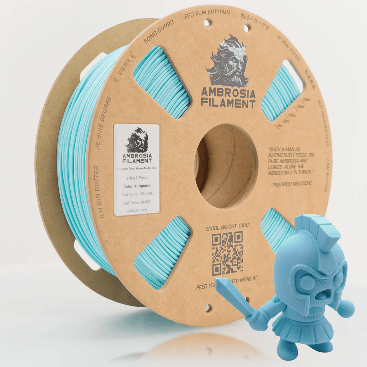 AMBROSIA PLA Filament of the Gods - 1KG Bambu AMS Friendly Cardboard Spools Premium 3D Printing Filament - West3D 3D Printing Supplies - AMBROSIA FILAMENT