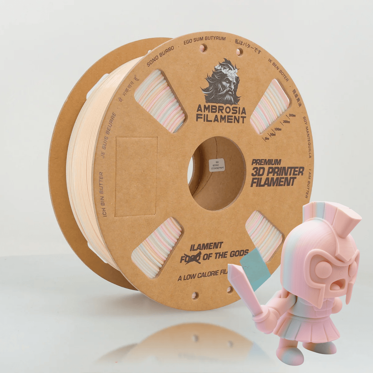 AMBROSIA PLA Filament of the Gods - 1KG Bambu AMS Friendly Cardboard Spools Premium 3D Printing Filament - West3D 3D Printing Supplies - AMBROSIA FILAMENT