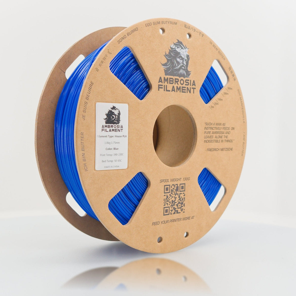 AMBROSIA PLA Filament of the Gods - 1KG Bambu AMS Friendly Cardboard Spools Premium 3D Printing Filament - West3D 3D Printing Supplies - AMBROSIA FILAMENT