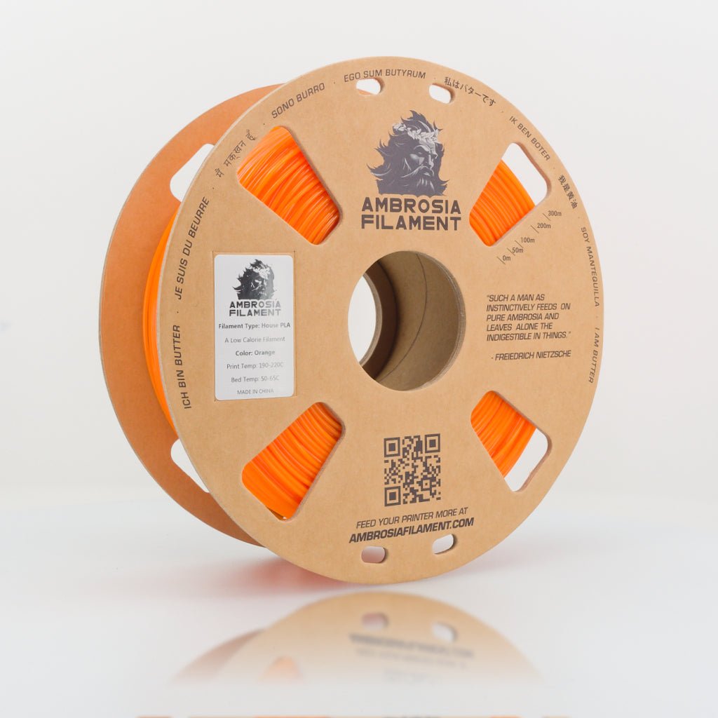 AMBROSIA PLA Filament of the Gods - 1KG Bambu AMS Friendly Cardboard Spools Premium 3D Printing Filament - West3D Printing - AMBROSIA FILAMENT