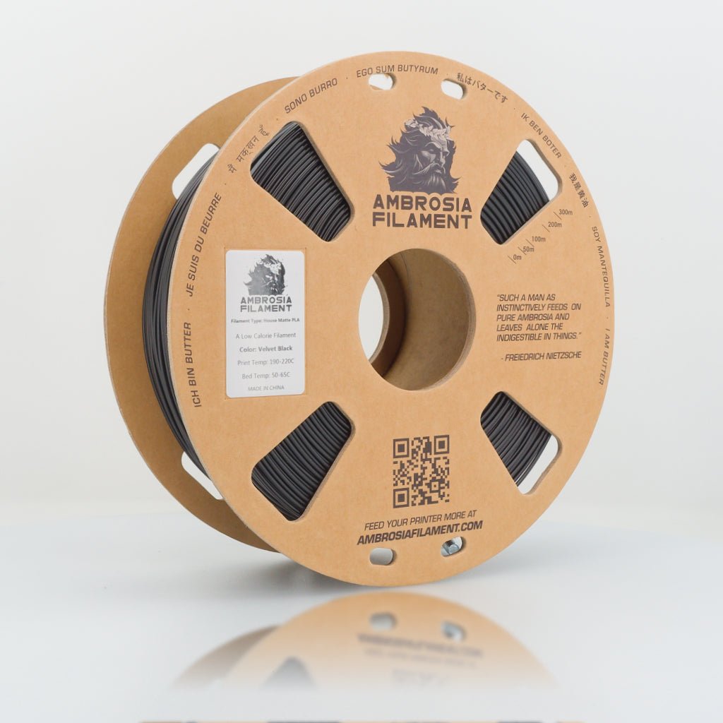 AMBROSIA PLA Filament of the Gods - 1KG Bambu AMS Friendly Cardboard Spools Premium 3D Printing Filament - West3D Printing - AMBROSIA FILAMENT