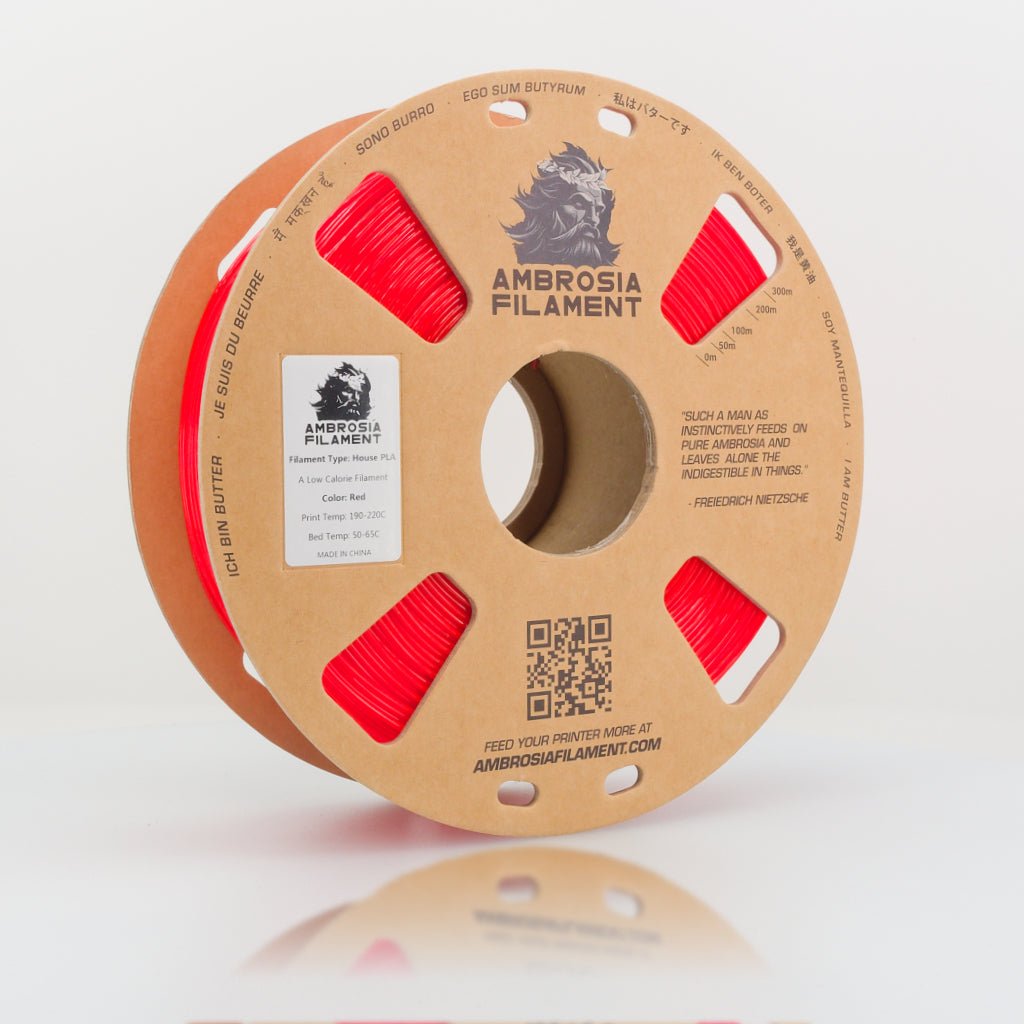 AMBROSIA PLA Filament of the Gods - 1KG Bambu AMS Friendly Cardboard Spools Premium 3D Printing Filament - West3D Printing - AMBROSIA FILAMENT