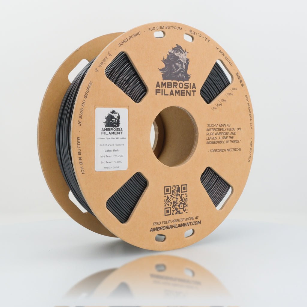 AMBROSIA Über ABS Filament of the Gods - 1KG Bambu AMS Friendly Cardboard Spools Premium 3D Printing Filament ABS+ - West3D Printing - AMBROSIA FILAMENT